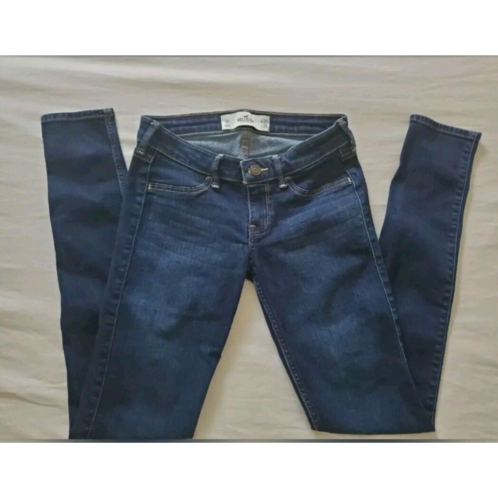 Holister Women's Jeans Skinny Blue Jeans Pants Low-rise Stretch‎ Size 1R